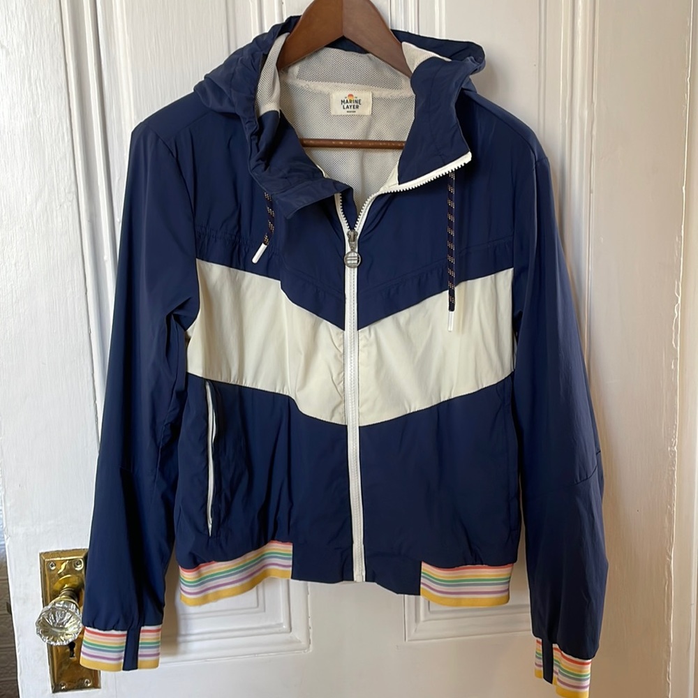 Marine Layer navy track jacket